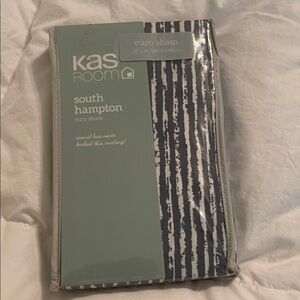 Kas Room Blue and White Striped Euro Sham